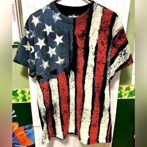 ☔️ODM one sided Flag print short sleeve T-shirt